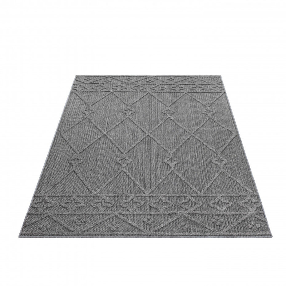 Tenedo Indoor & Outdoor Grijs vloerkleed - Geruit