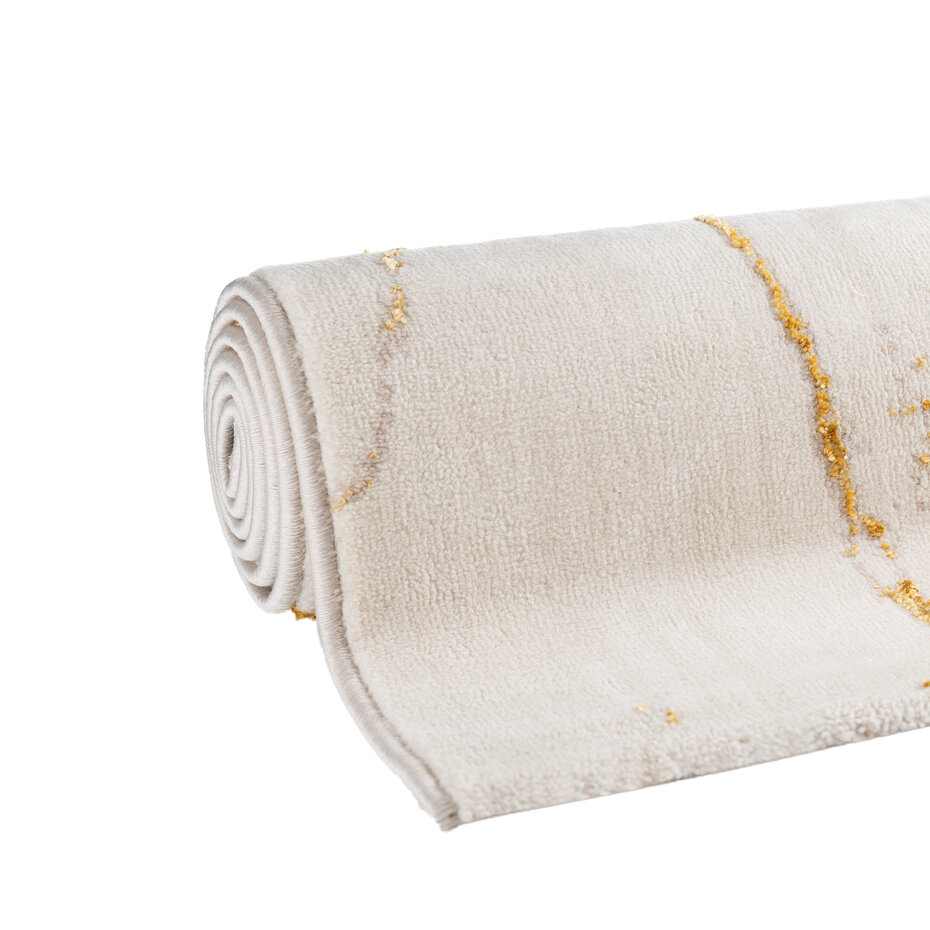 Ursula Modern Goud vloerkleed - Designer