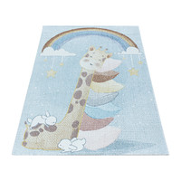 KIDS REPUBLIC KINDERKAMER BLAUW VLOERKLEED EXOTIC GIRAFFE