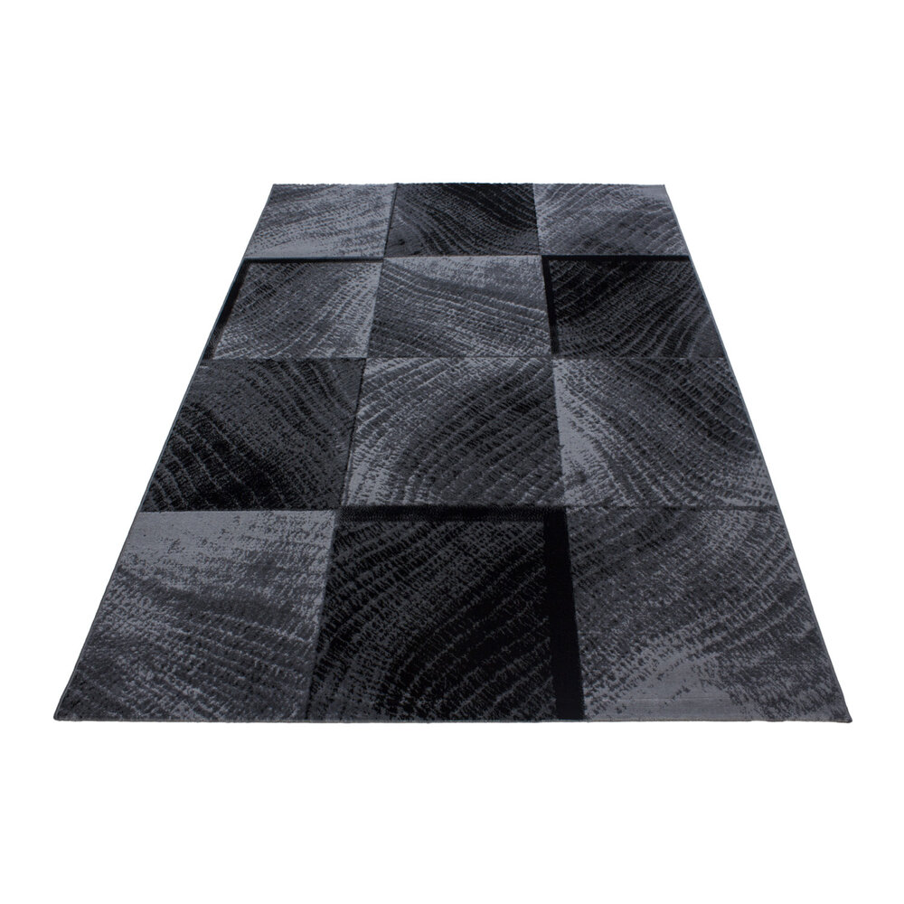 Marlon Modern Zwart / Grijs vloerkleed - Geblokt Marlon Modern Zwart / Grijs vloerkleed - Geblokt