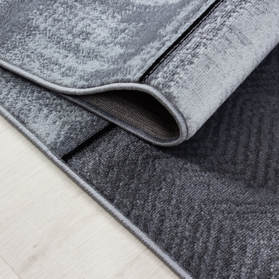 Marlon Modern Zwart / Grijs vloerkleed -