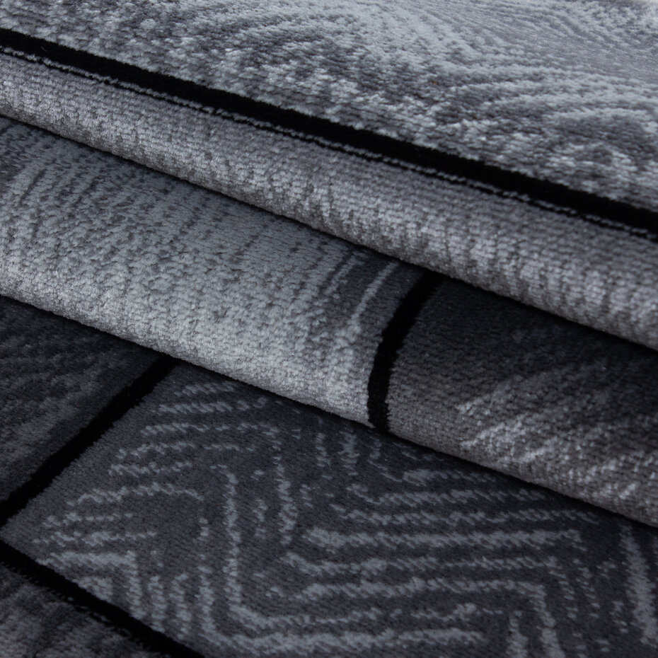 Marlon Modern Zwart / Grijs vloerkleed -
