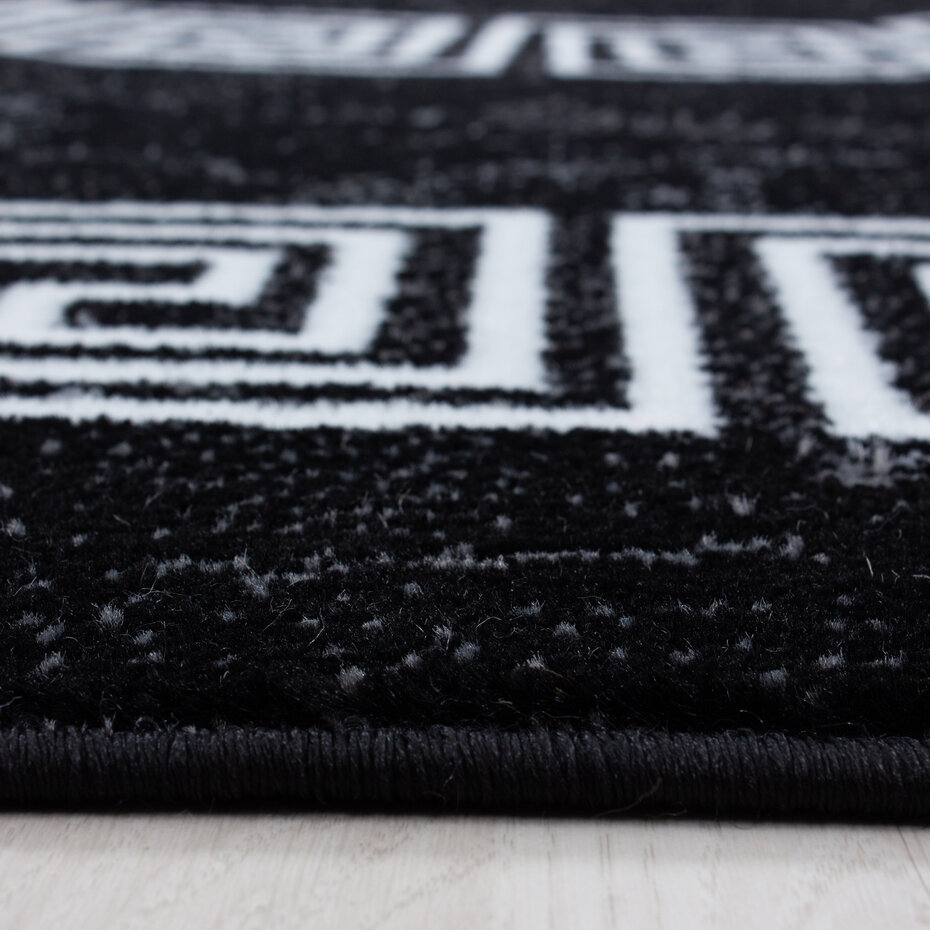 Marlon Modern Zwart vloerkleed - Grieks Motief Marlon Modern Zwart vloerkleed - Grieks Motief