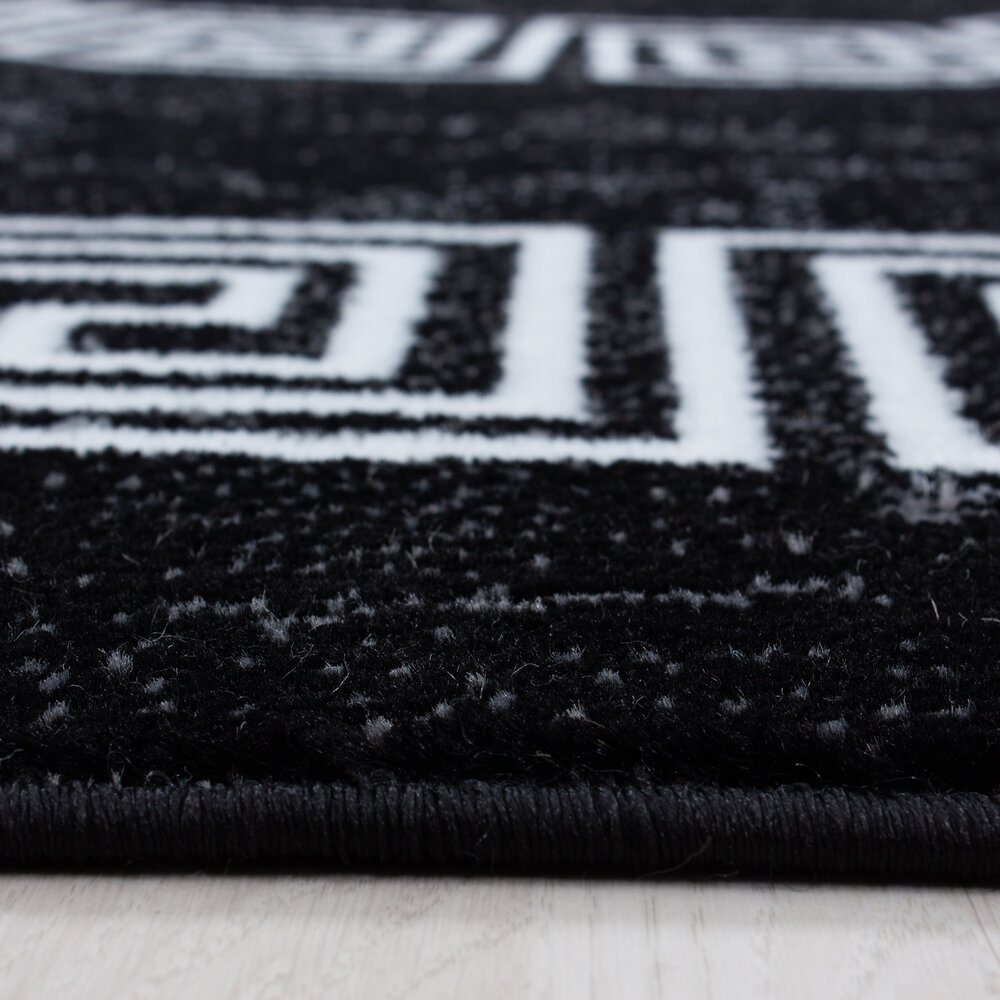 Marlon Modern Zwart vloerkleed - Grieks Motief Marlon Modern Zwart vloerkleed - Grieks Motief
