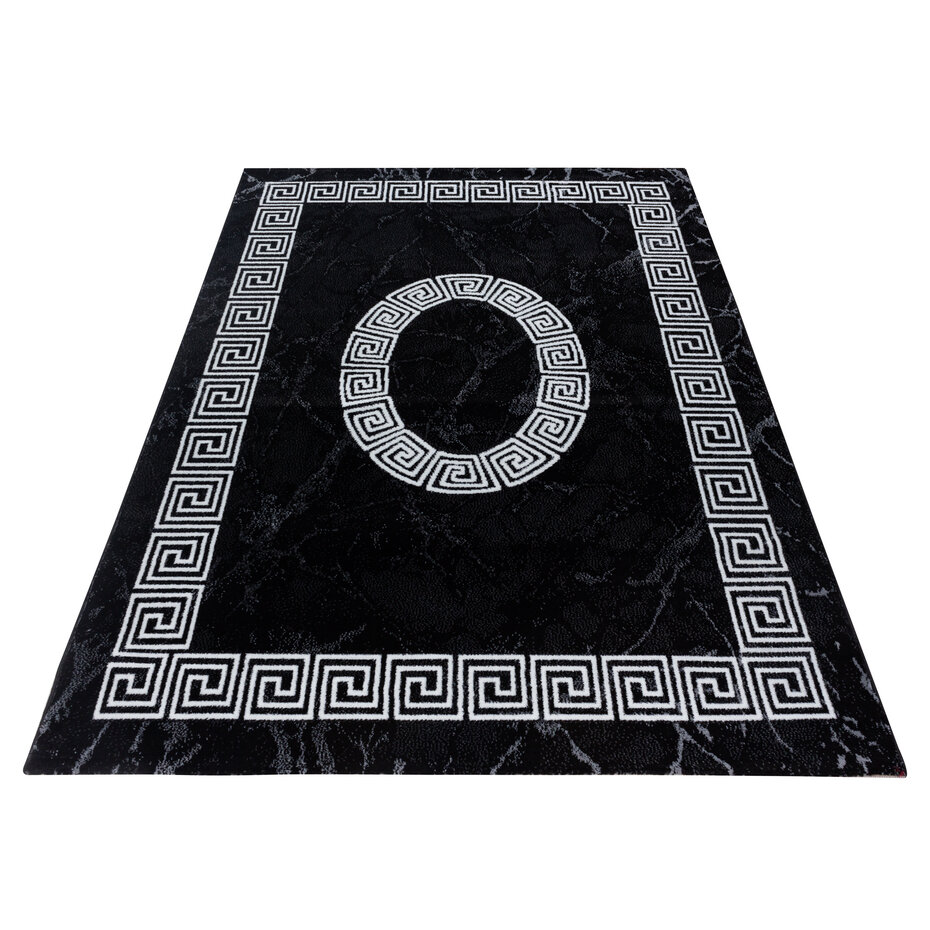 Marlon Modern Zwart vloerkleed - Grieks Motief Marlon Modern Zwart vloerkleed - Grieks Motief