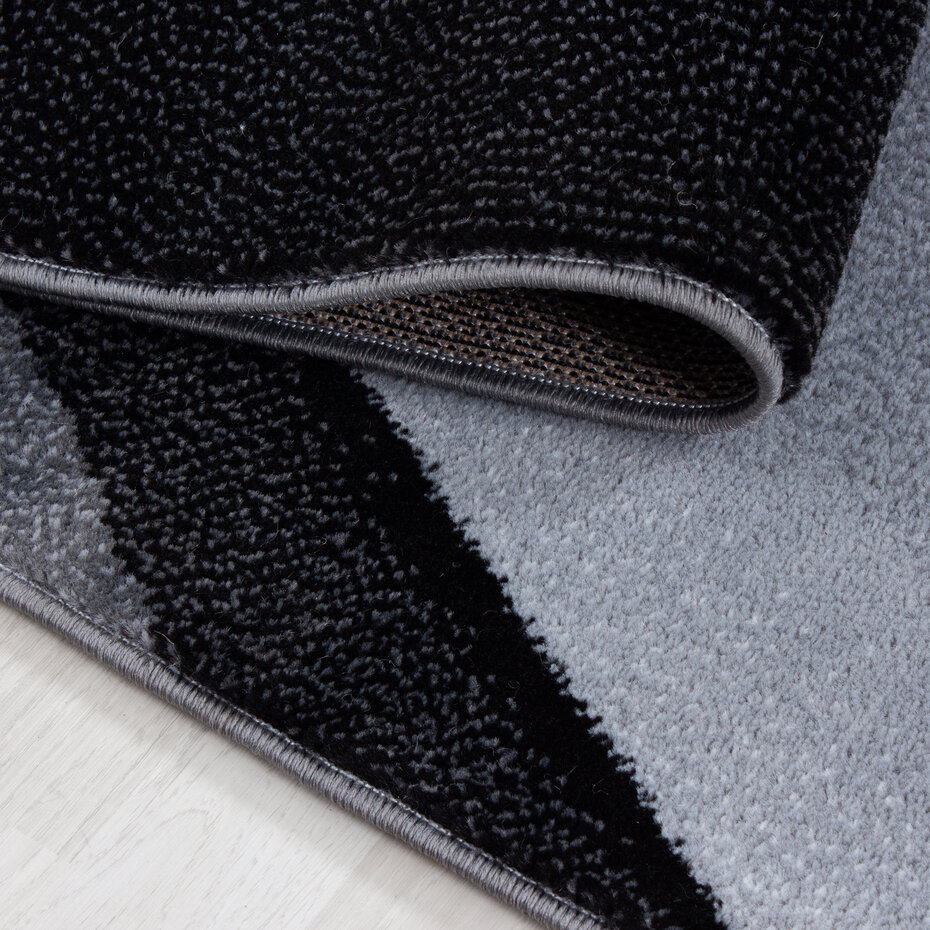 Marlon Modern Zwart / Grijs vloerkleed -
