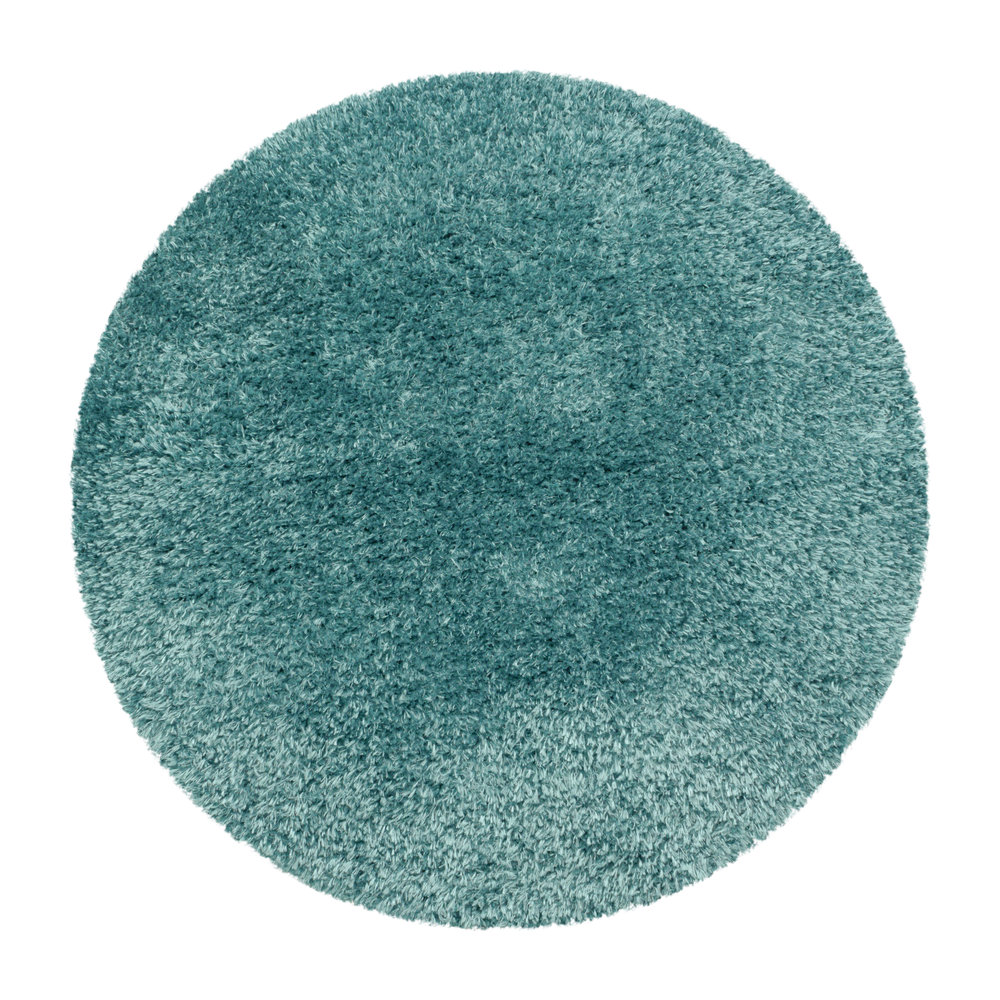 NOX HOOGPOLIG EFFEN AQUA BLAUW VLOERKLEED ROND