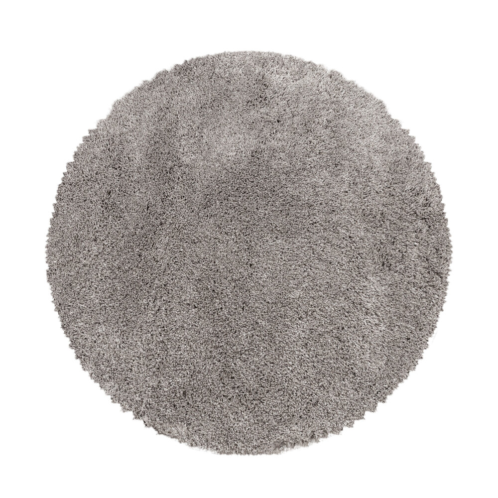 Luna Hoogpolig Effen Beige vloerkleed - Rond Luna Hoogpolig Effen Beige vloerkleed - Rond
