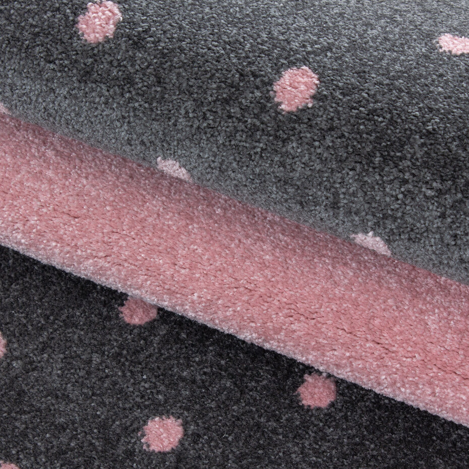 Kids Kinderkamer Rond Grijs / Roze vloerkleed - Hart Kids Kinderkamer Rond Grijs / Roze vloerkleed - Hart