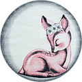 Kids Kinderkamer Rond Roze vloerkleed - Bambi