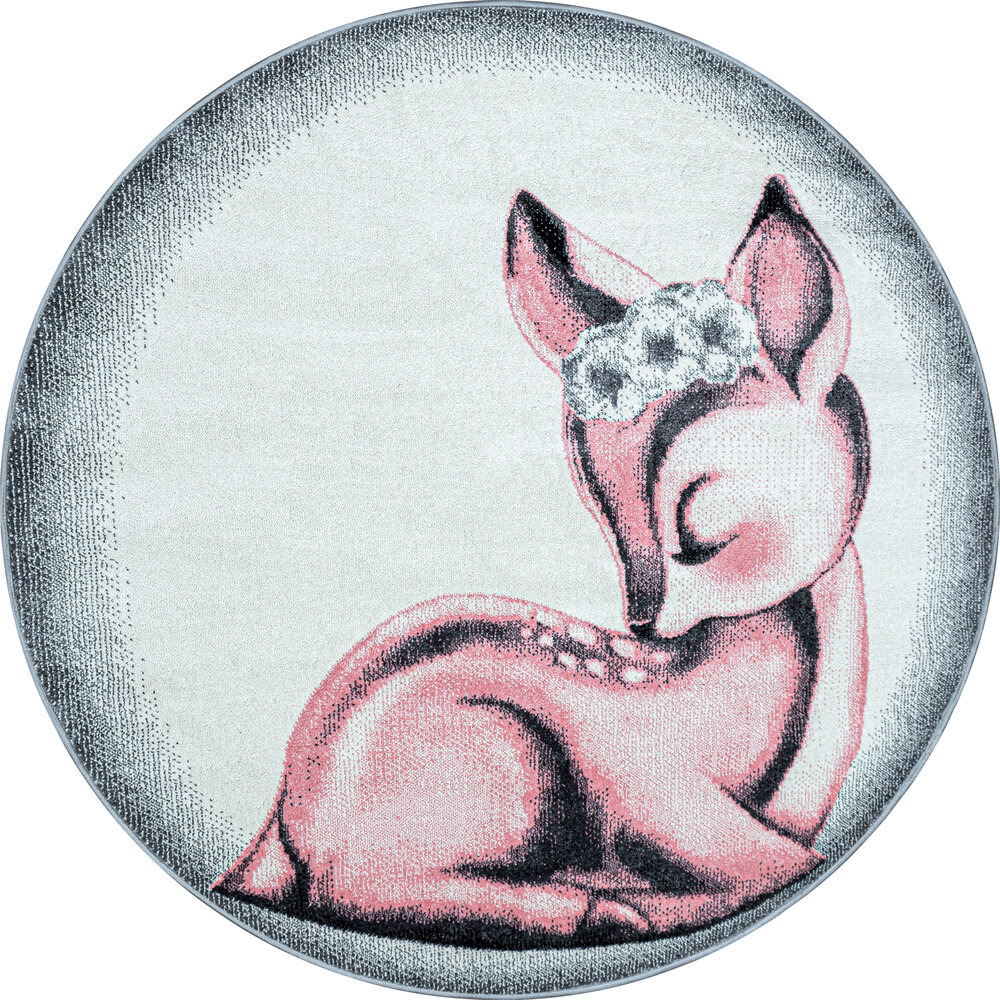 Kids Kinderkamer Rond Roze vloerkleed - Bambi Kids Kinderkamer Rond Roze vloerkleed - Bambi