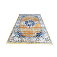 SARANDE VINTAGE ORANJE / BLAUW VLOERKLEED MEDAILLON