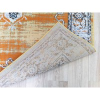 SARANDE VINTAGE ORANJE / BLAUW VLOERKLEED MEDAILLON