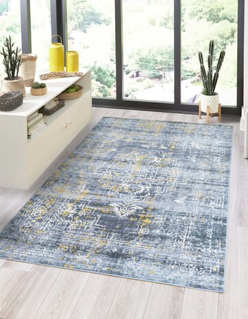 Sarande Vintage Grijs / Geel vloerkleed - Sarande Vintage Grijs / Geel vloerkleed -