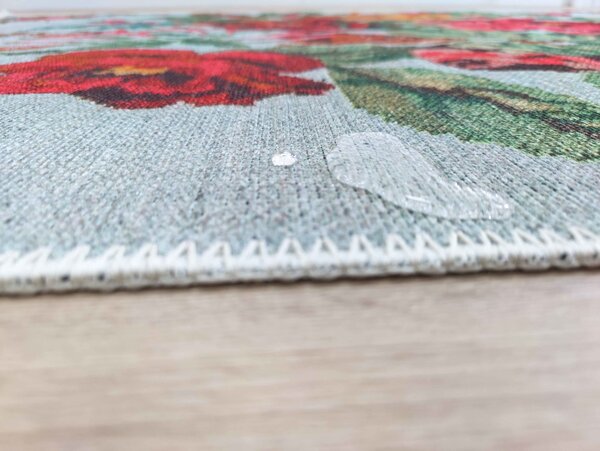 Adrasos Vintage Gebloemd Kelim Multi Wasbaar & Waterdicht