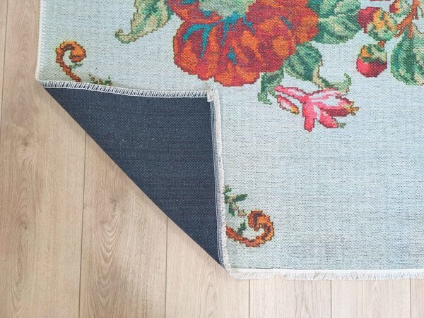 Adrasos Vintage Gebloemd Kelim Multi Wasbaar & Waterdicht