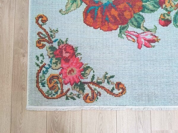 Adrasos Vintage Gebloemd Kelim Multi Wasbaar & Waterdicht