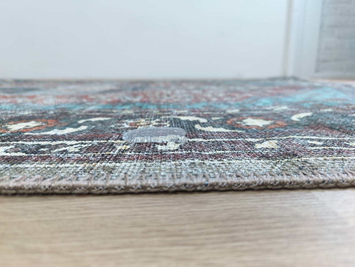 Vintage vloerkleed - Adrasos Medaillon Wasbaar & Waterdicht - Blauw