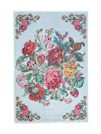 Adrasos Vintage Gebloemd Kelim Multi Wasbaar & Waterdicht