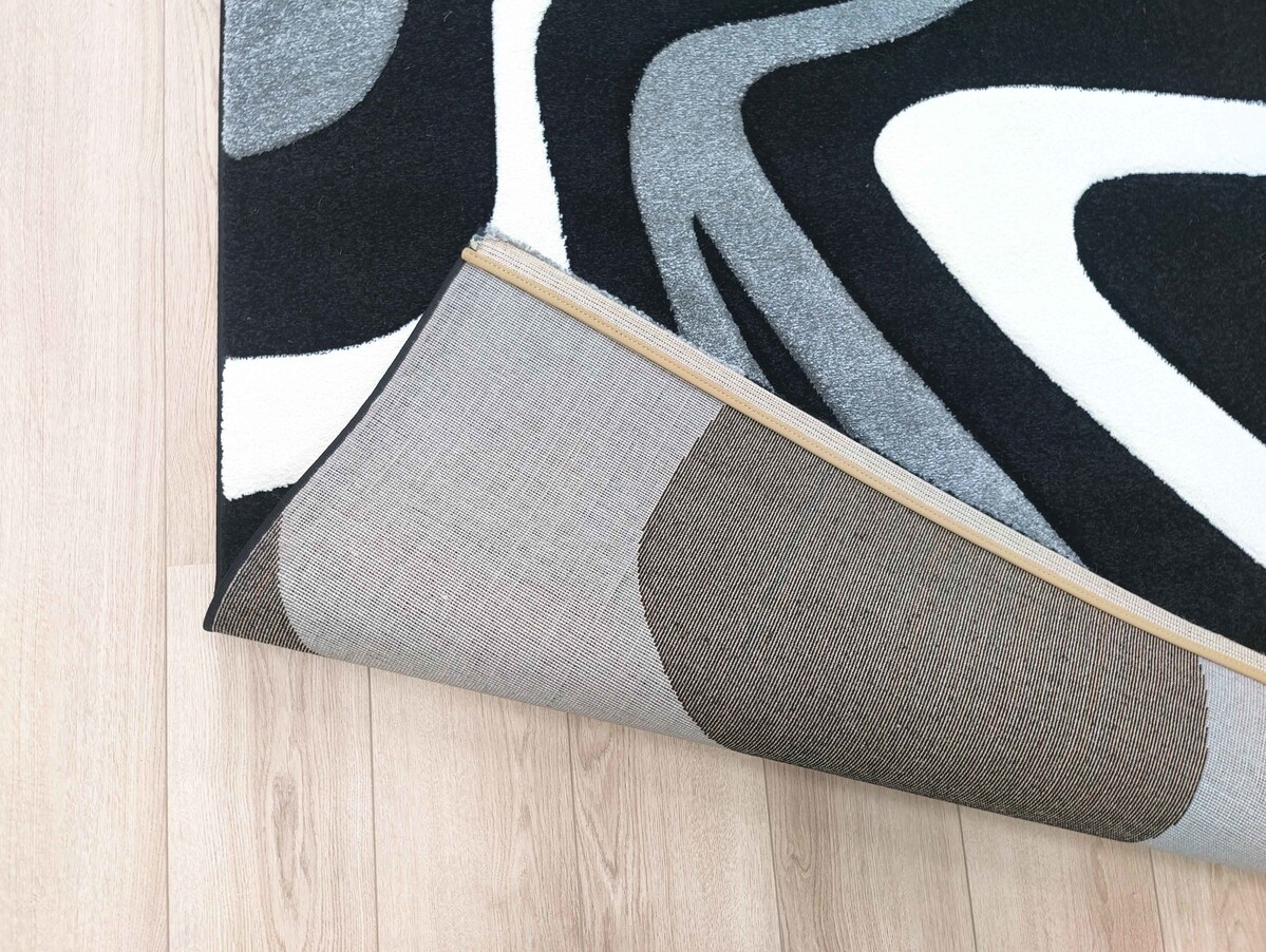 Kristal Modern Zwart vloerkleed