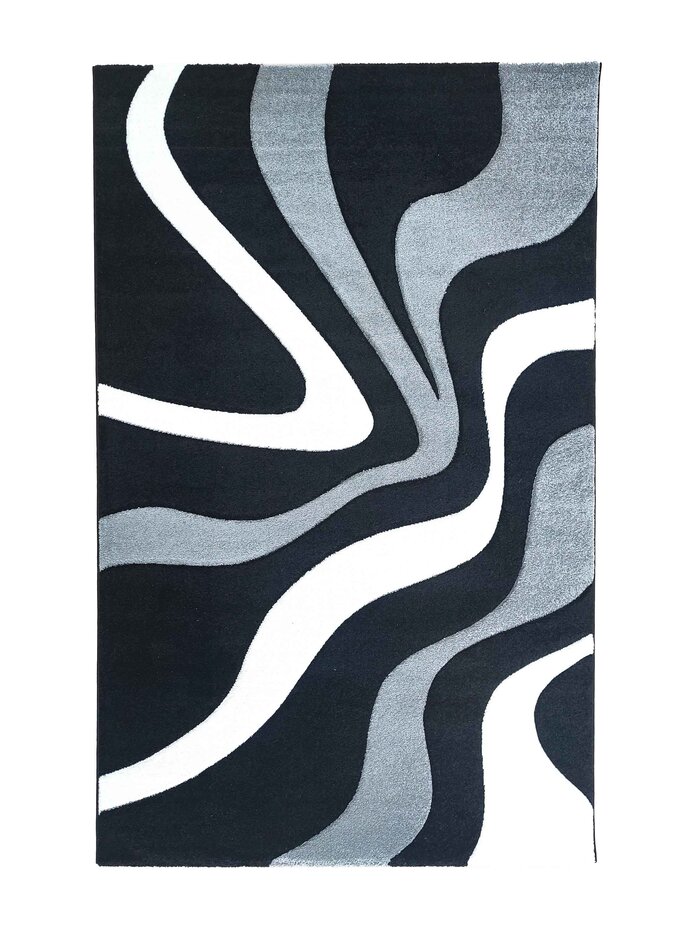 Kristal Modern Zwart vloerkleed