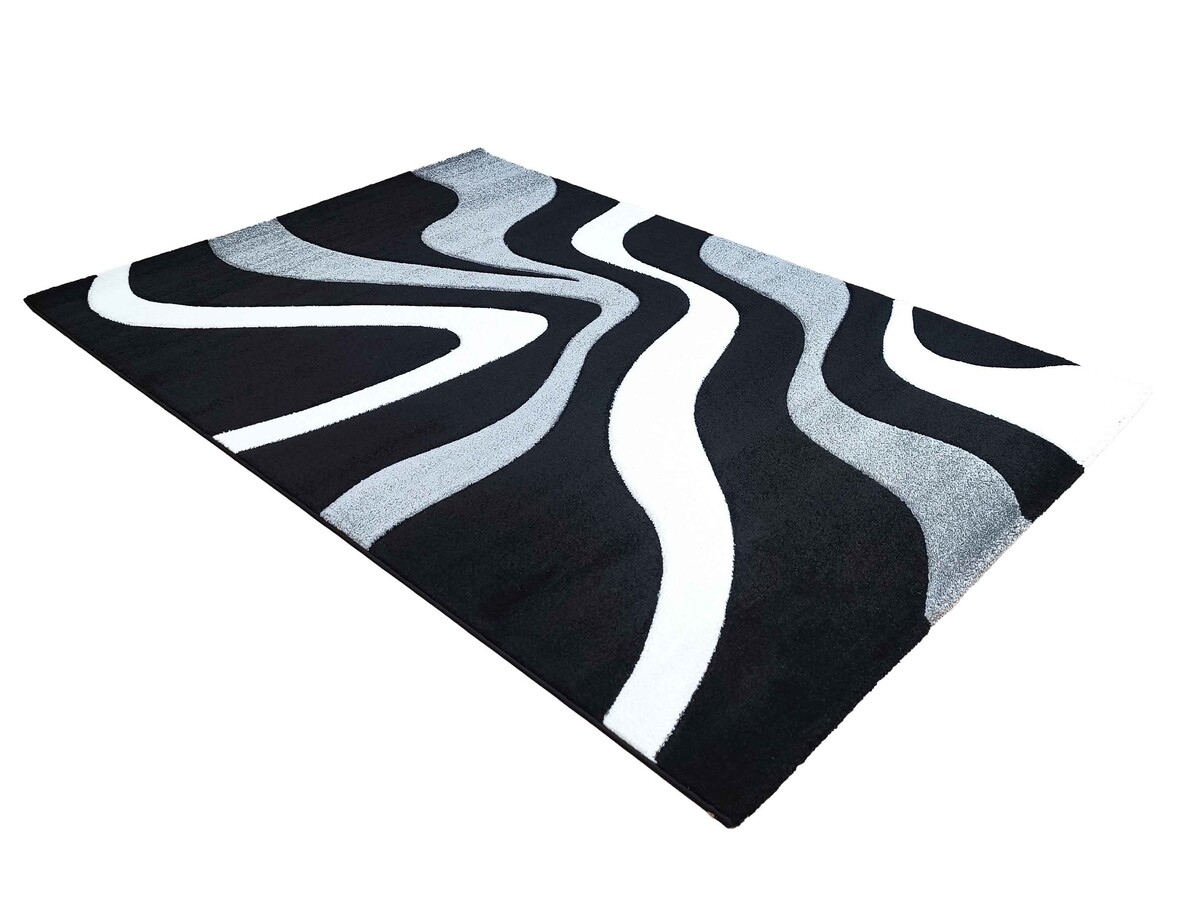 Kristal Modern Zwart vloerkleed