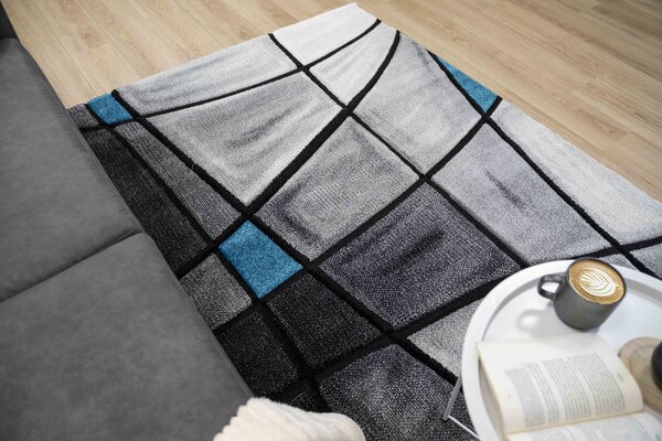 Modern vloerkleed - Kristal Blauw