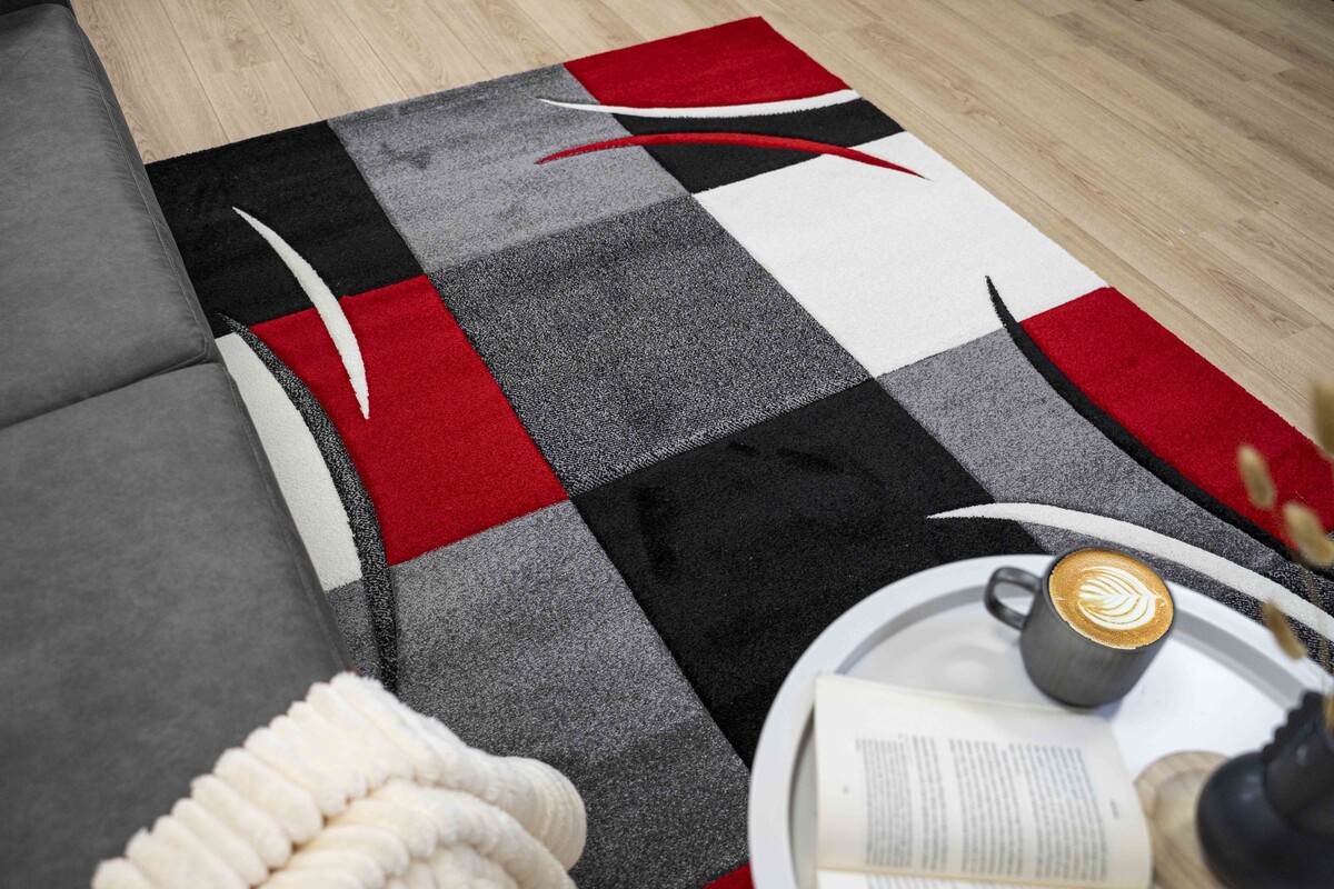 Kristal Modern Rood vloerkleed Kristal Modern Rood vloerkleed