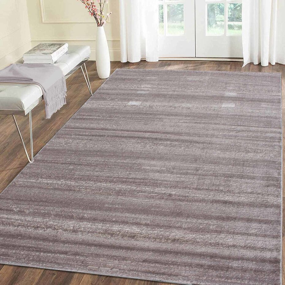 Marlon Modern Beige vloerkleed - Effen Gestreept Marlon Modern Beige vloerkleed - Effen Gestreept