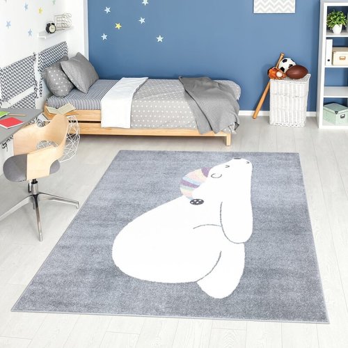 PLAYFUL PALS KIDS KINDERKAMER GRIJS VLOERKLEED IJSBEER