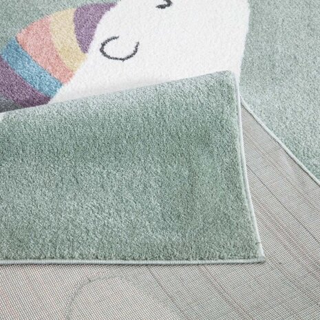 Playful Pals Kids Kinderkamer Groen vloerkleed - Ijsbeer