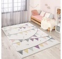 Playful Pals Kids Kinderkamer Crème vloerkleed - Vlaggetjes