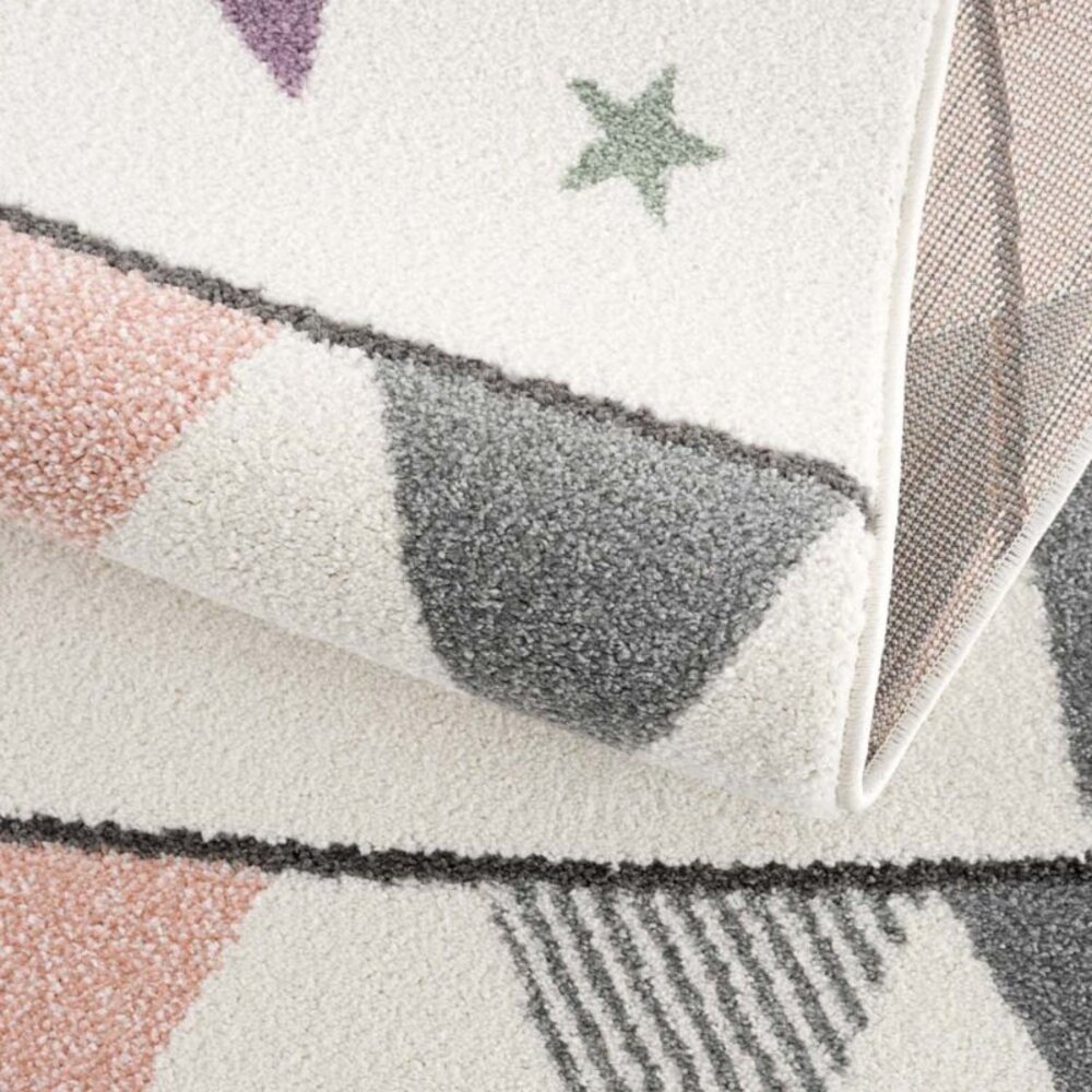 Playful Pals Kids Kinderkamer Crème vloerkleed - Vlaggetjes Playful Pals Kids Kinderkamer Crème vloerkleed - Vlaggetjes