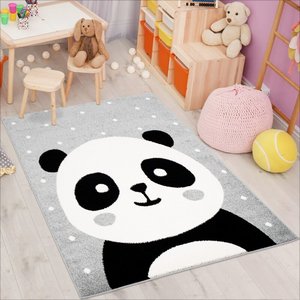 PLAYFUL PALS KIDS KINDERKAMER GRIJS VLOERKLEED PANDA