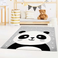 PLAYFUL PALS KIDS KINDERKAMER GRIJS VLOERKLEED PANDA