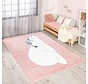 Playful Pals Kids Kinderkamer Roze vloerkleed - Ijsbeer