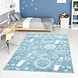 Playful Pals Kids Kinderkamer Blauw vloerkleed - Ruimte Playful Pals Kids Kinderkamer Blauw vloerkleed - Ruimte