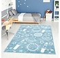 Playful Pals Kids Kinderkamer Blauw vloerkleed - Ruimte