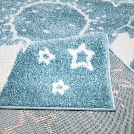Playful Pals Kids Kinderkamer Blauw vloerkleed - Ruimte