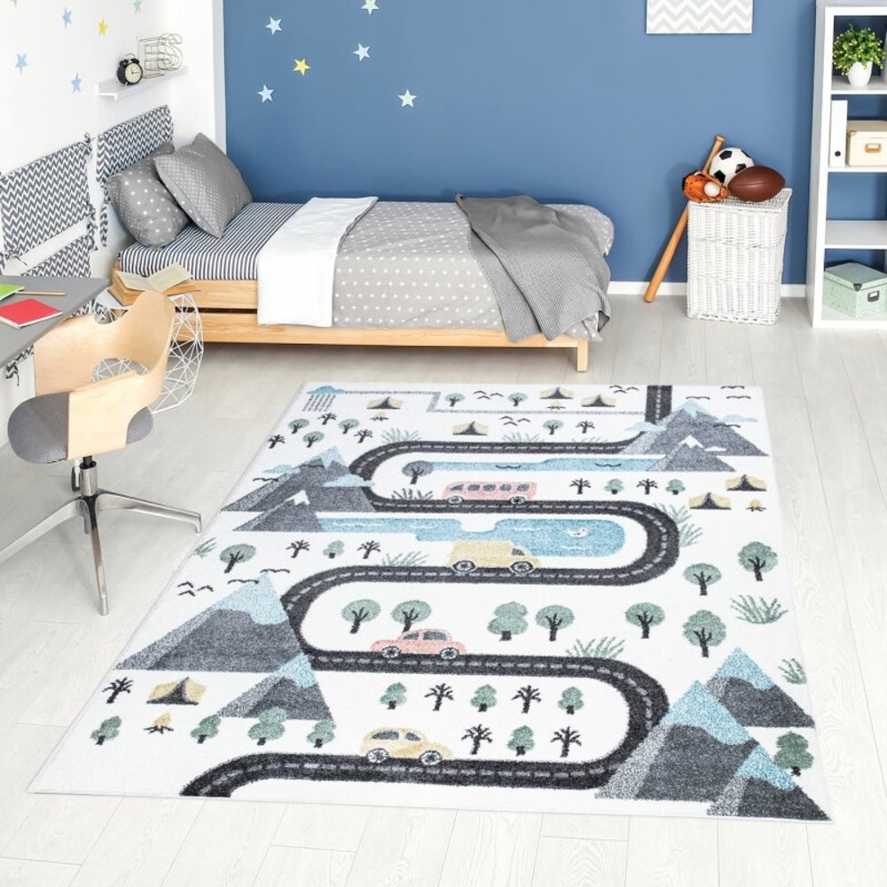 PLAYFUL PALS KIDS KINDERKAMER CREME VLOERKLEED STAD