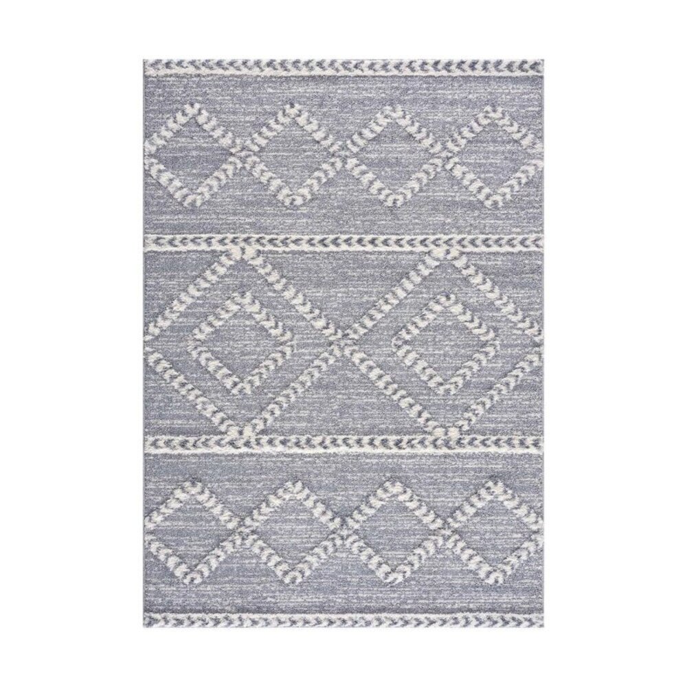 Solace Hoogpolig Grijs vloerkleed - Geruit Solace Hoogpolig Grijs vloerkleed - Geruit