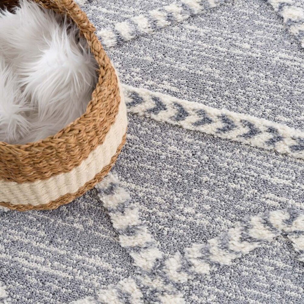 Solace Hoogpolig Grijs vloerkleed - Geruit Solace Hoogpolig Grijs vloerkleed - Geruit