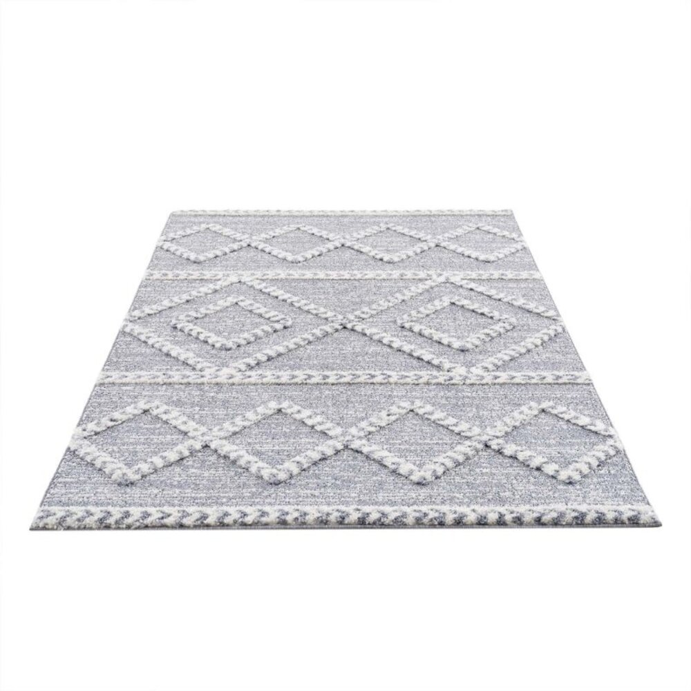Solace Hoogpolig Grijs vloerkleed - Geruit Solace Hoogpolig Grijs vloerkleed - Geruit