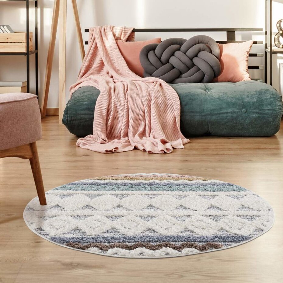 Solace Hoogpolig Multi vloerkleed - Geruit