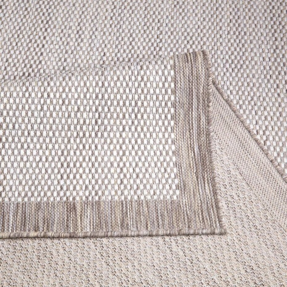 Lora Buitenkleed Kader Beige vloerkleed - Voor Binnen & Buiten