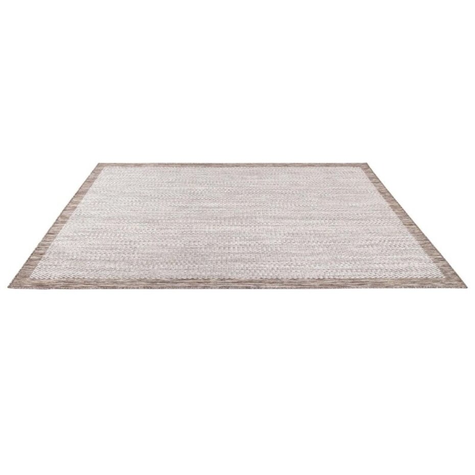 Lora Buitenkleed Kader Beige vloerkleed - Voor Binnen & Buiten