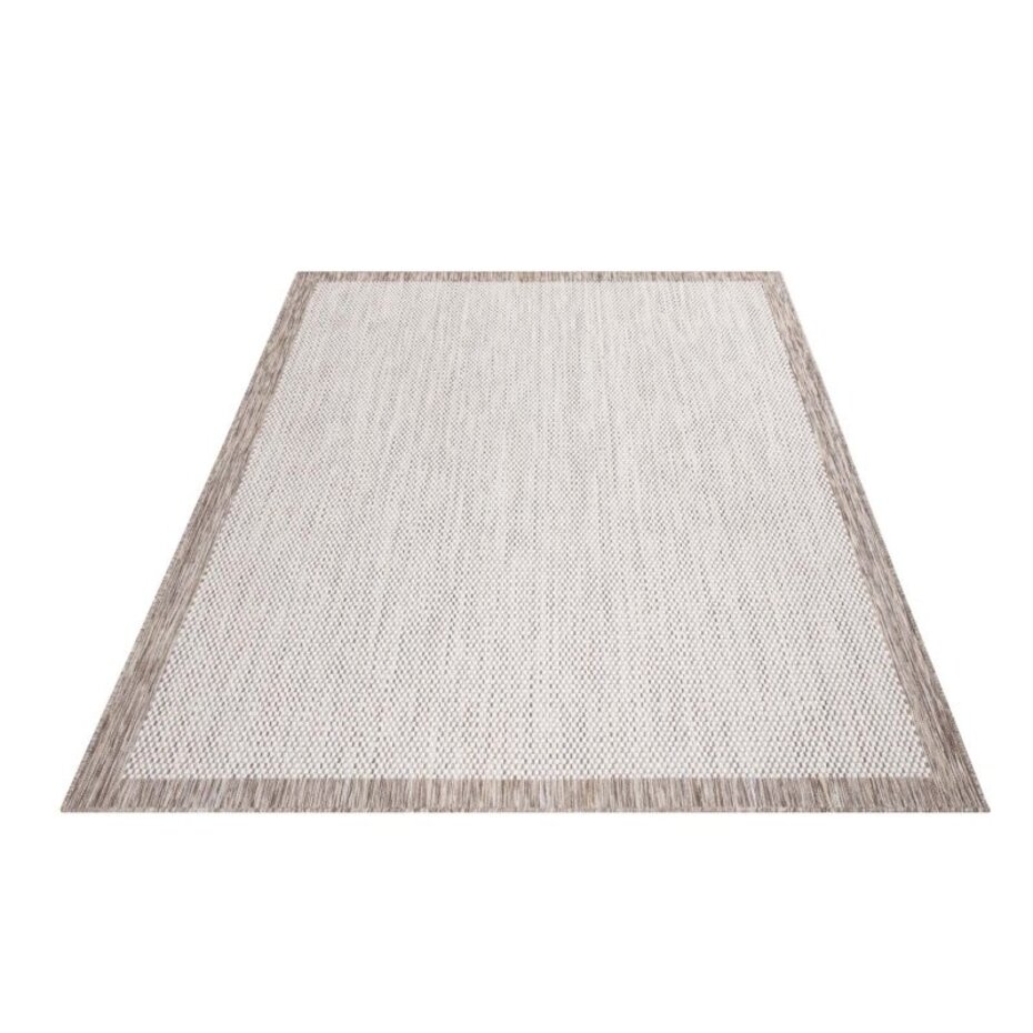 Lora Buitenkleed Kader Beige vloerkleed - Voor Binnen & Buiten