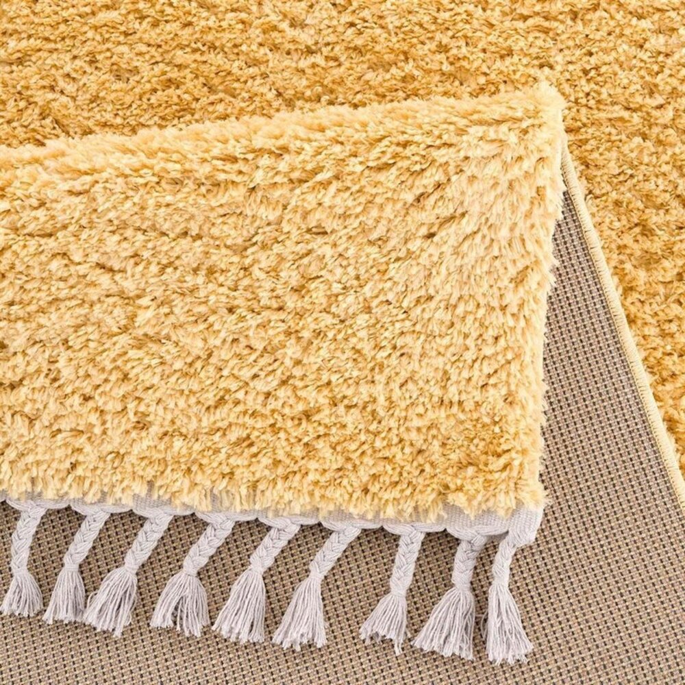 Calidia Hoogpolig Geel vloerkleed - Effen Uni Calidia Hoogpolig Geel vloerkleed - Effen Uni