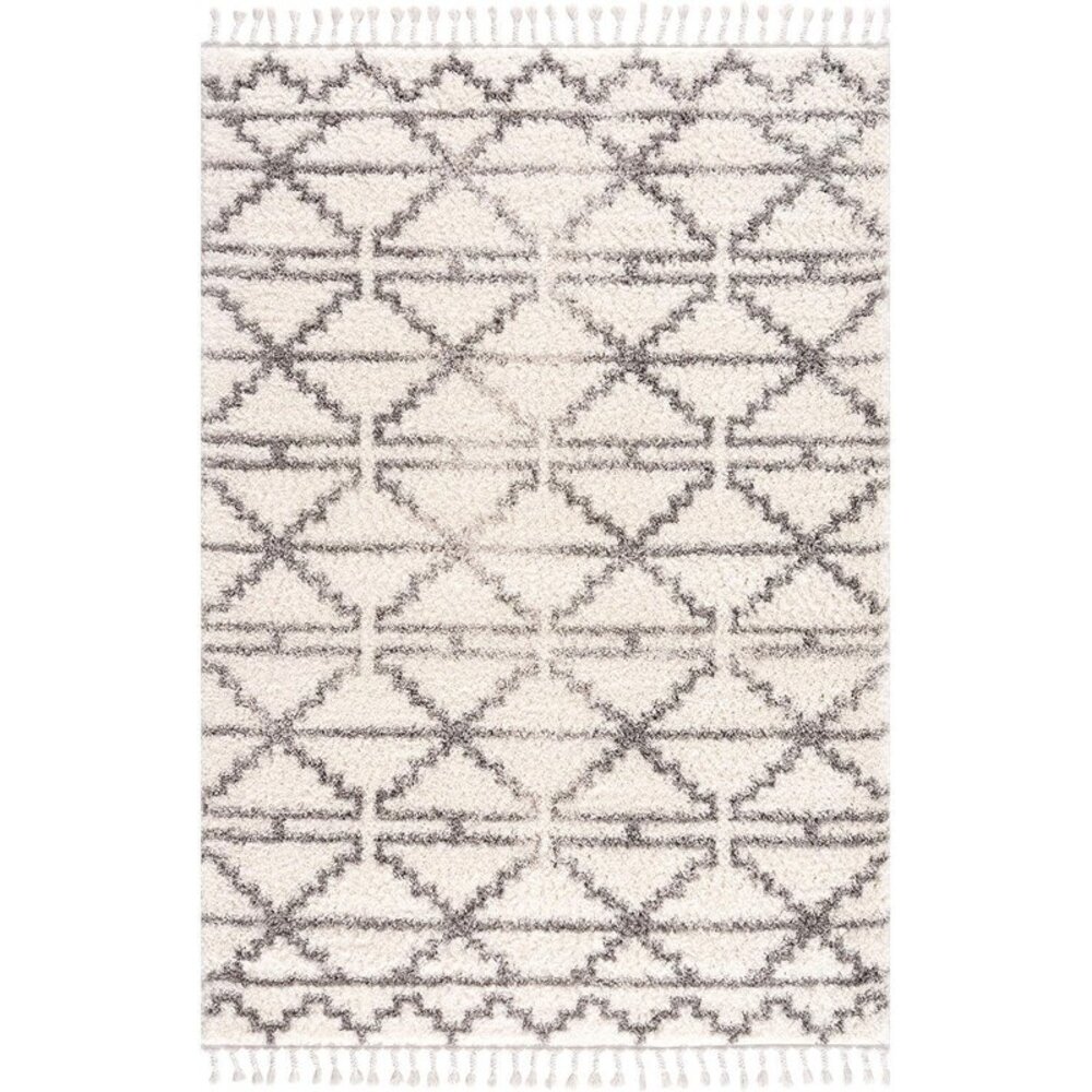 Calidia Hoogpolig Crème vloerkleed - Geruit Calidia Hoogpolig Crème vloerkleed - Geruit