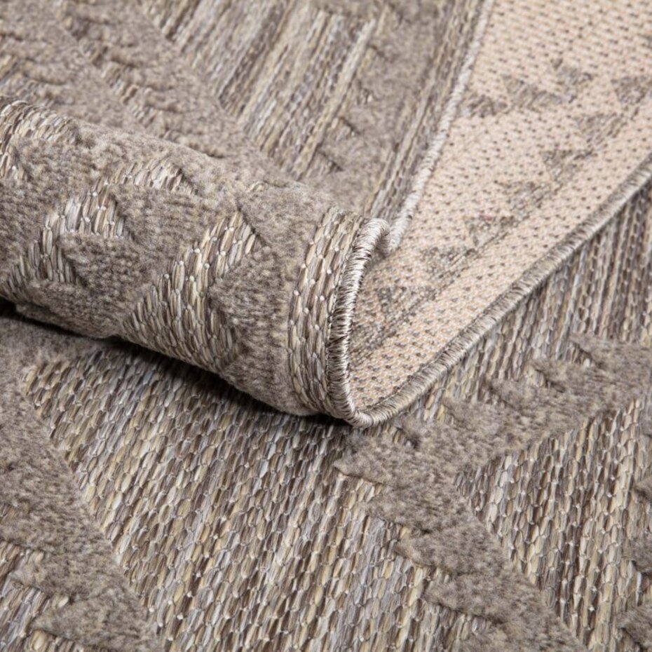 Caprenia Buitenkleed Geruit Bruin vloerkleed - Indoor & Outdoor